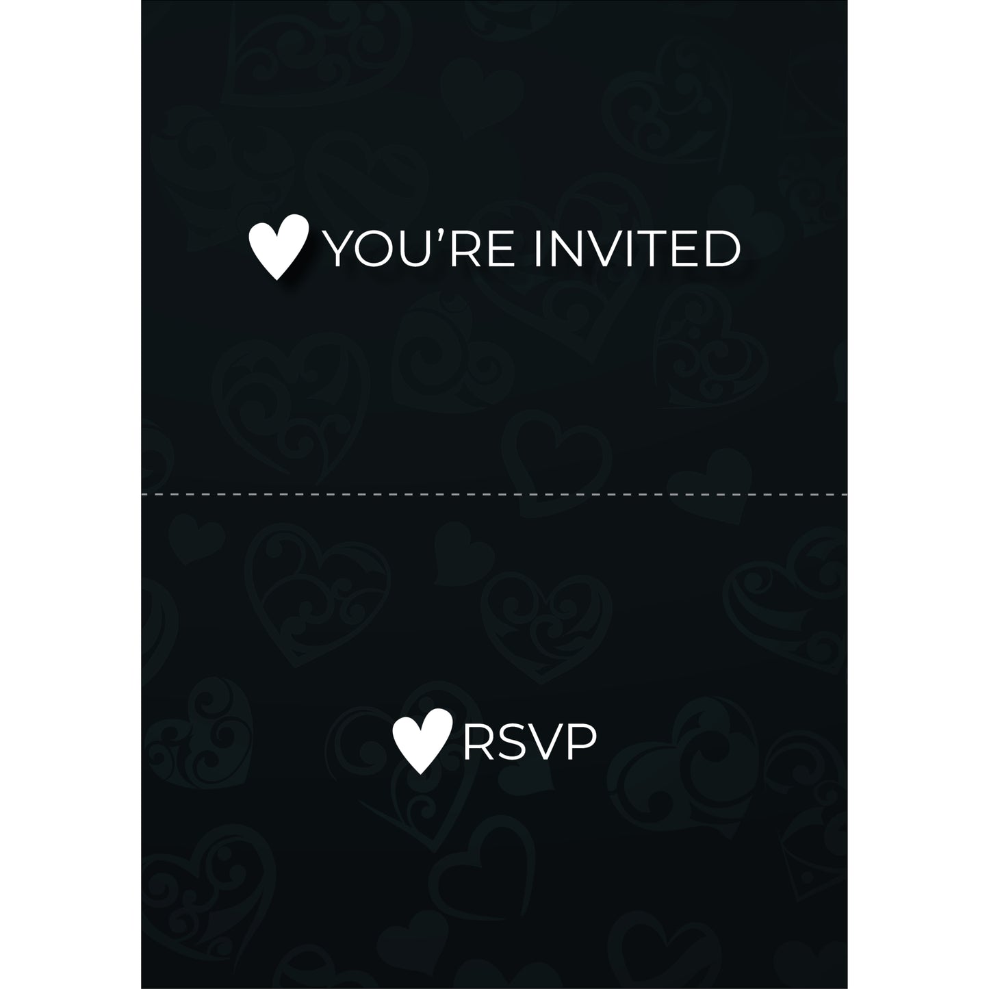 Heart Invitation with Tear-Off RSVP Reply Postcard (Set of 25 with Envelopes) 5" x 7"